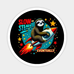 Slow And Steady Eventually Sloth Funny Saying Gift Magnet